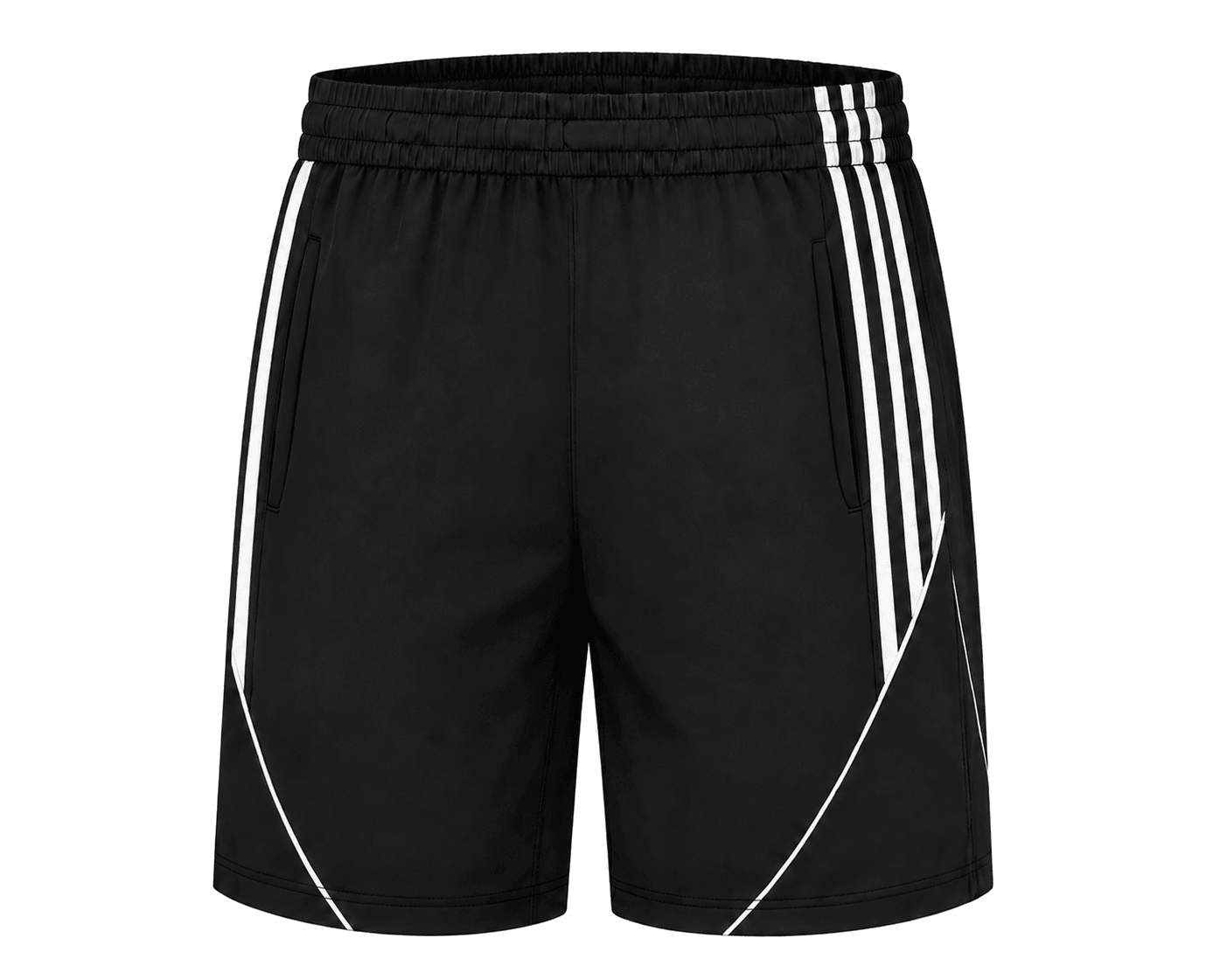 Curved-Stripe Pocket Shorts fitness wear manufacturer - Forthright factory production detail