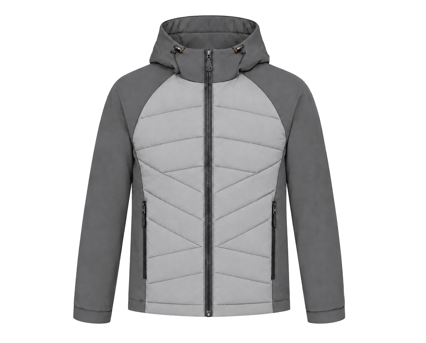 Chevron-Quilted Raglan Hooded Puffer Jacket puffer jacket manufacturer - Forthright factory production detail