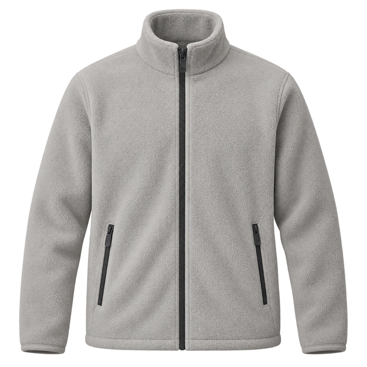 Full-Zip Stand-Collar Fleece Jacket proposed front design rendering for OEM development