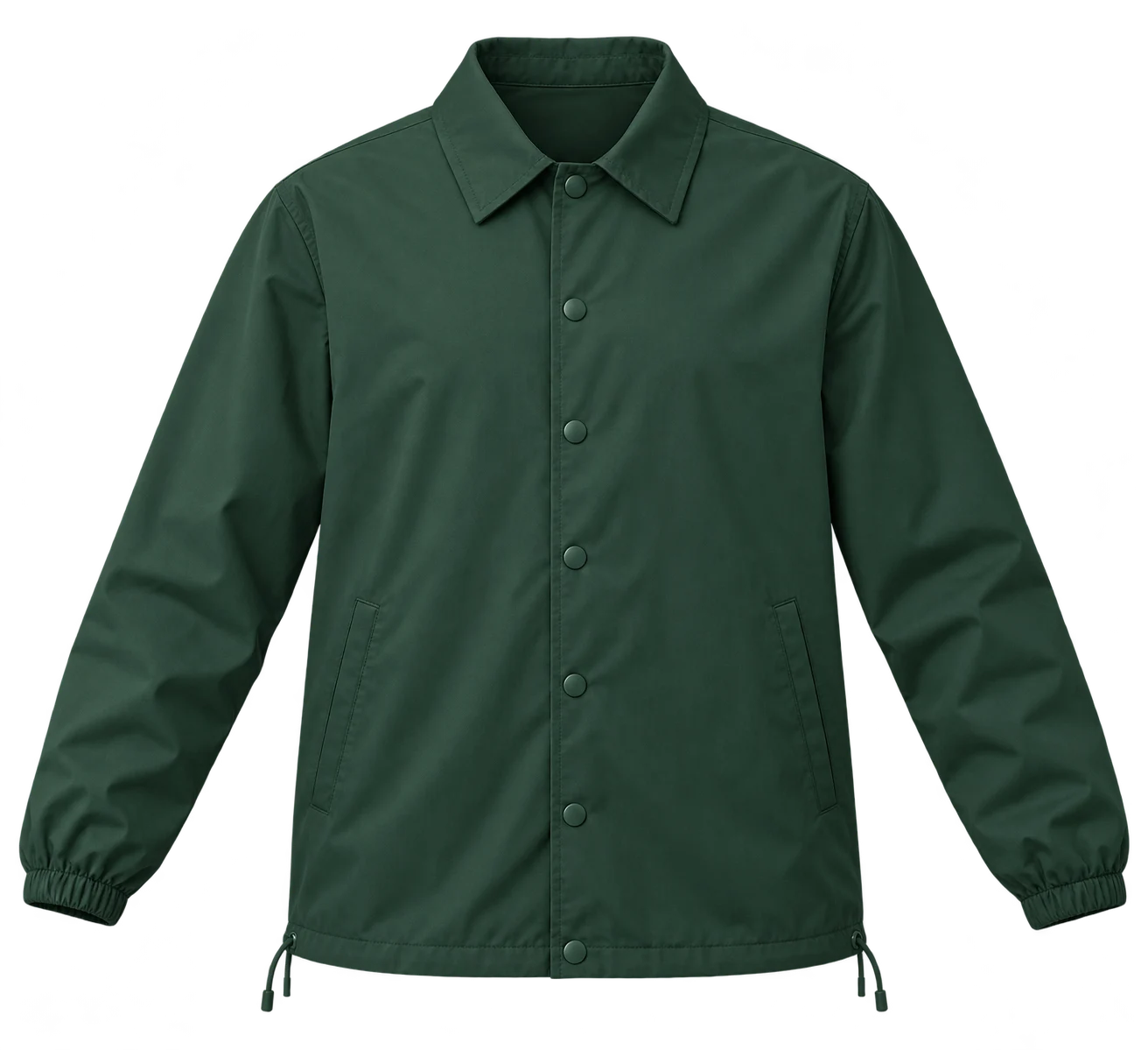 Snap-Front Point-Collar Coach Jacket proposed front development rendering