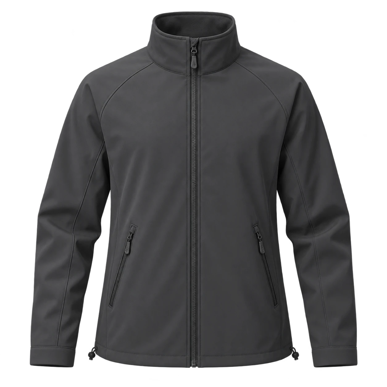 Stand-Collar Raglan Softshell Jacket proposed front design rendering for OEM development