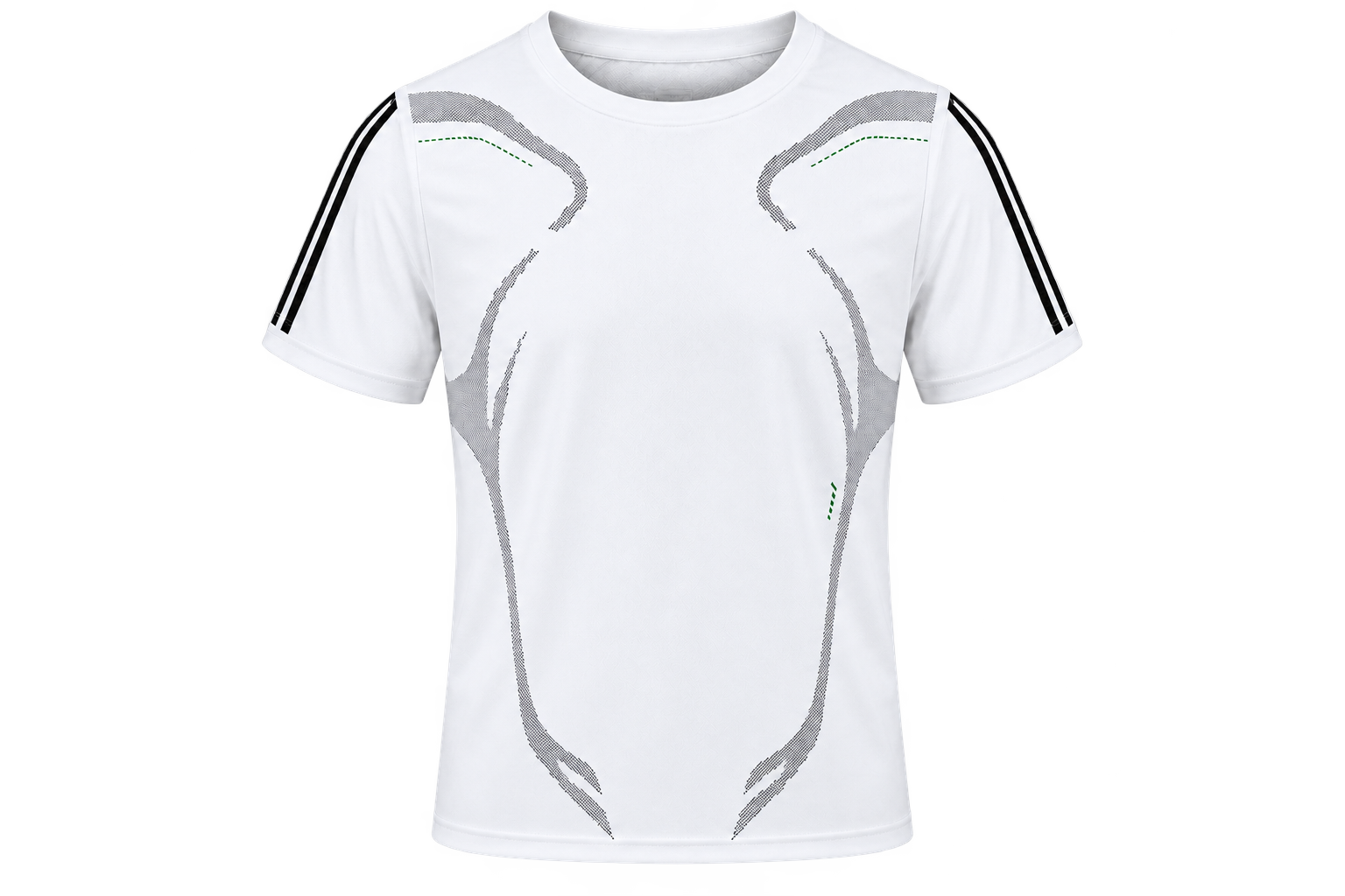 Shoulder-Stripe Curved-Graphic Tee front view for OEM and private label manufacturing