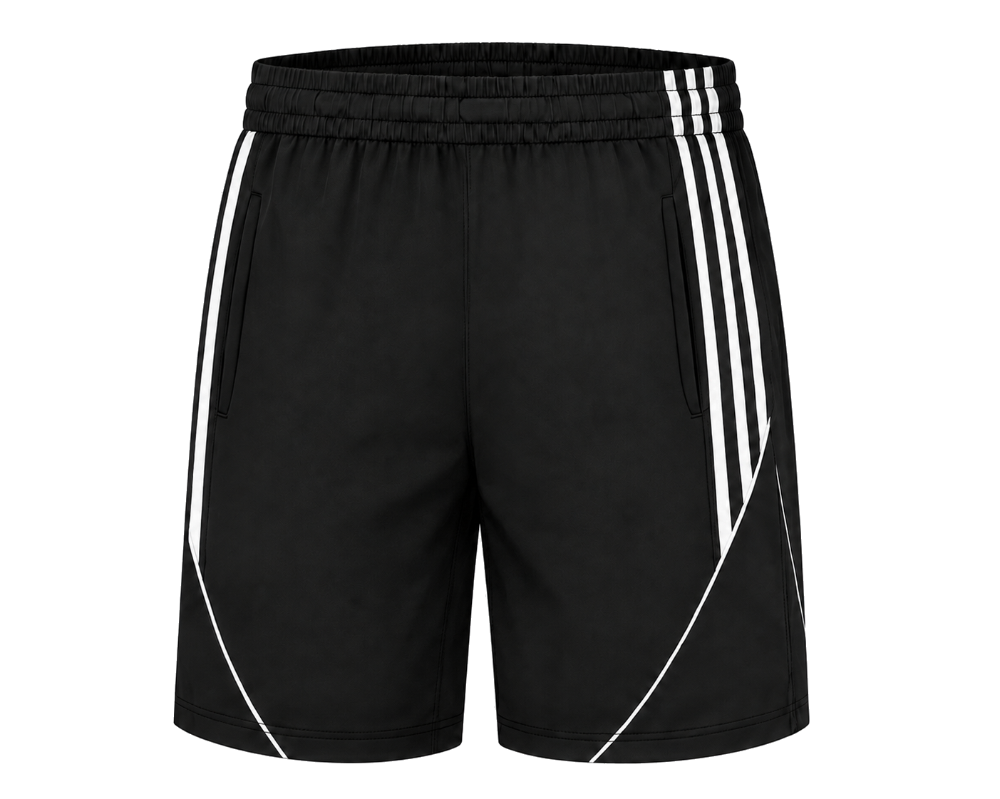 Curved-Stripe Pocket Shorts front view for OEM and private label manufacturing