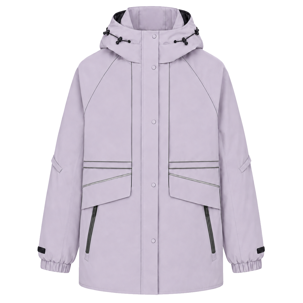 Flap-Pocket Hooded Parka front view for OEM and private label manufacturing